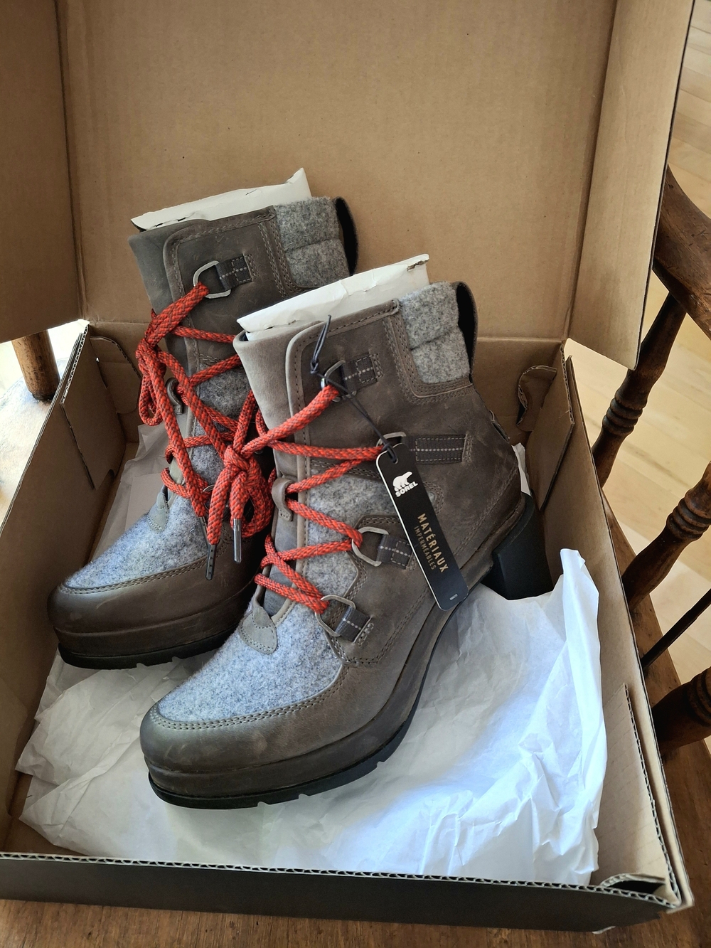 Sorel Women's "Blake Lace" Booties in Quarry Gray 7.5